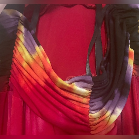 BISOU BISOU SZ-4 Multicolor Crisscross Strap Long Dress - Picture 7 of 8